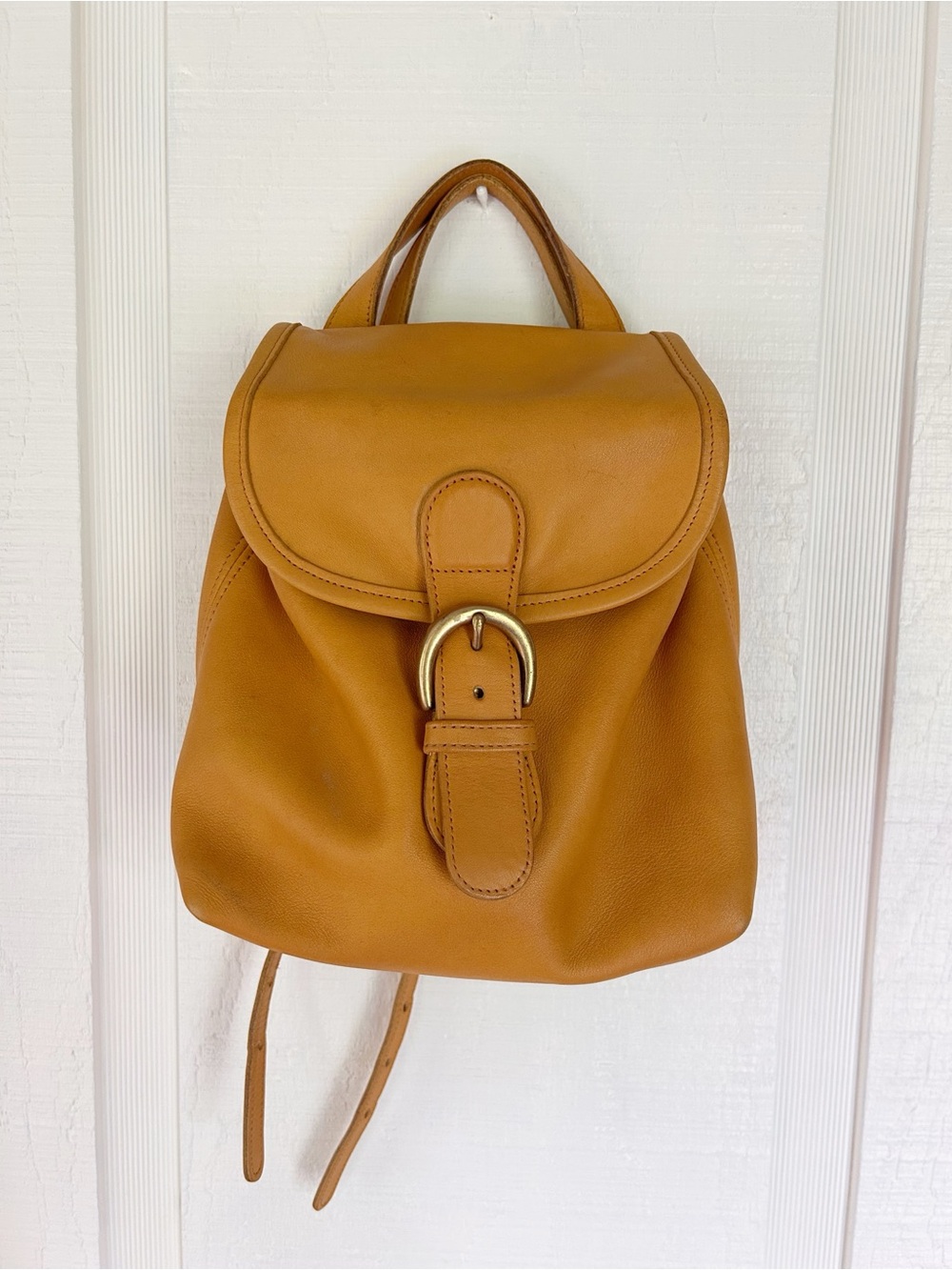 Vintage Coach Bantam Bag Yellow Glove Tanned Leather Mini Backpack USA 4152